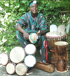 Sogbety Diomande with drum set